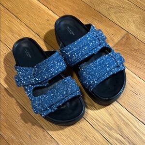 Rag and bone denim platform Sandals